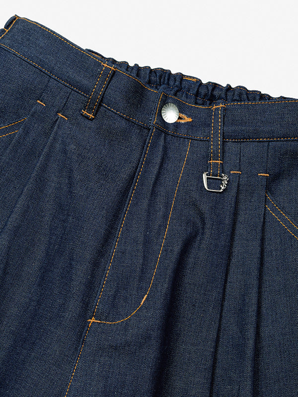 rehacer レアセル Pleat Denim Trousers