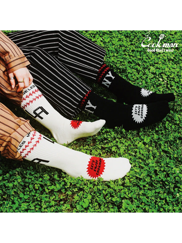 Cookman クックマン ソックス Rib Crew Socks Negro Leagues NY - Black Yankees -
