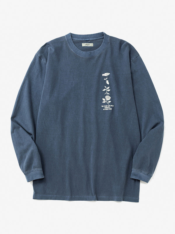 rehacer レアセル Flower Cycle Vintage L/ST-Shirt - NAVY -