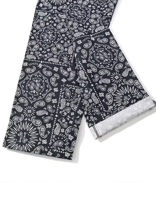 Cookman クックマン シェフパンツ Semiwide Paisley - BLACK -