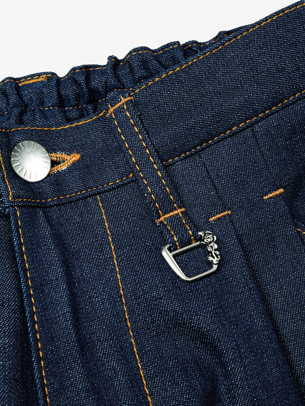 rehacer レアセル Pleat Denim Trousers