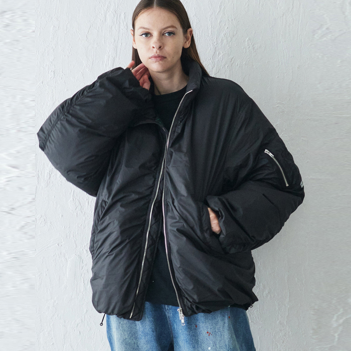 rehacer レアセル Volume MA-1 Down Jacket - BLACK -