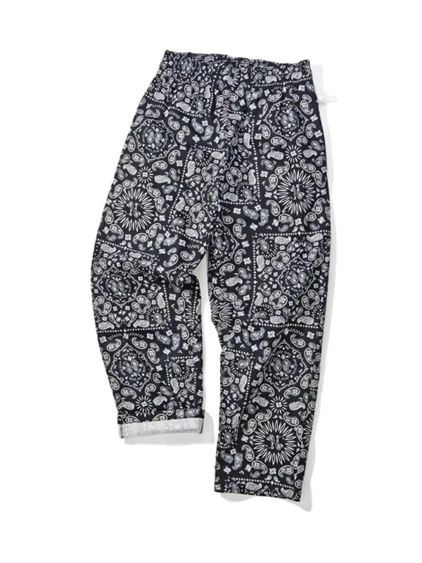 Cookman クックマン シェフパンツ Semiwide Paisley - BLACK -
