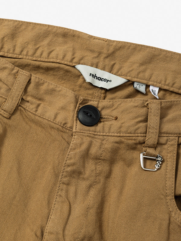 rehacer レアセル Side Pocket Tapered Washed Pants - BEIGE -