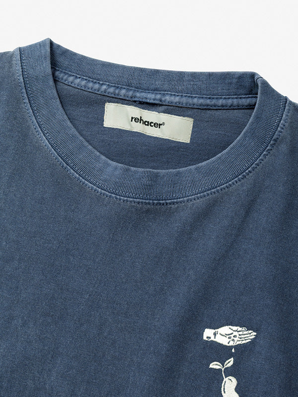 rehacer レアセル Flower Cycle Vintage L/ST-Shirt - NAVY -