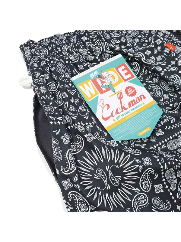 Cookman クックマン シェフパンツ Semiwide Paisley - BLACK -