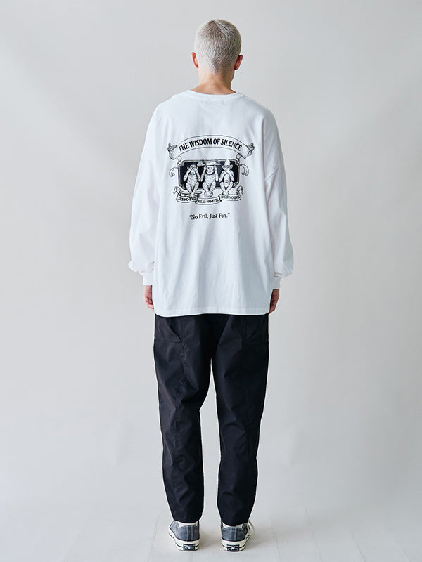rehacer レアセル Three wise monkeys L/S T-shirt - WHITE -
