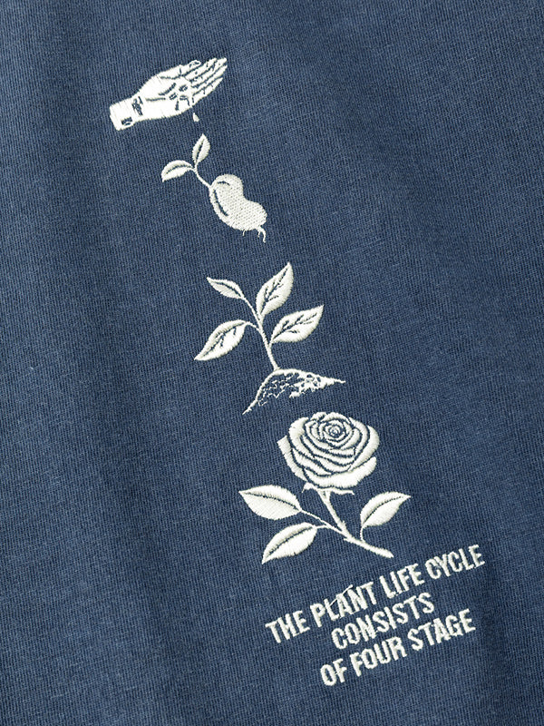 rehacer レアセル Flower Cycle Vintage L/ST-Shirt - NAVY -