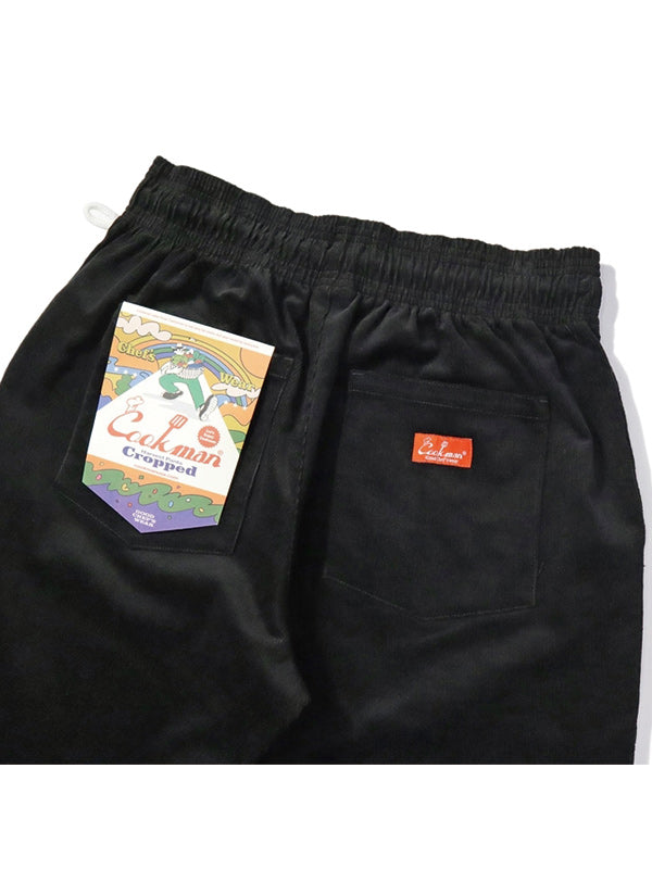 Cookman クックマン ハーベストパンツ Harvest Pants Cropped High Wale Corduroy - BLACK -