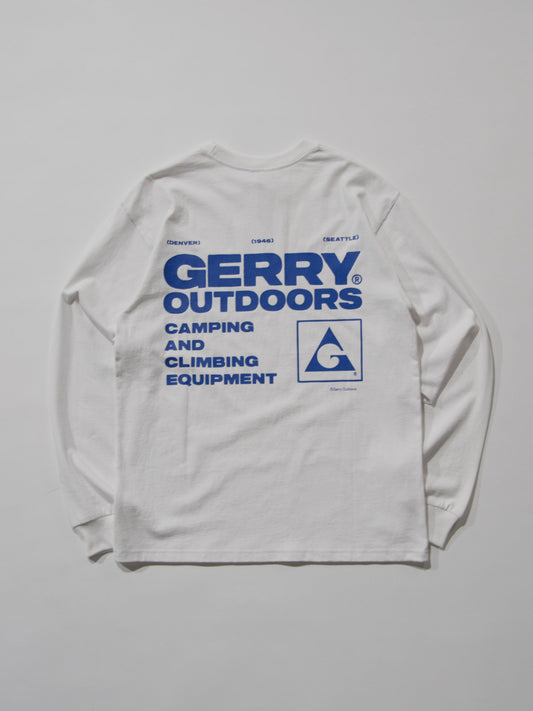 GERRY ジェリー 7.5oz Heavy Cotton Jersey L/S Graphic T - WHITE -