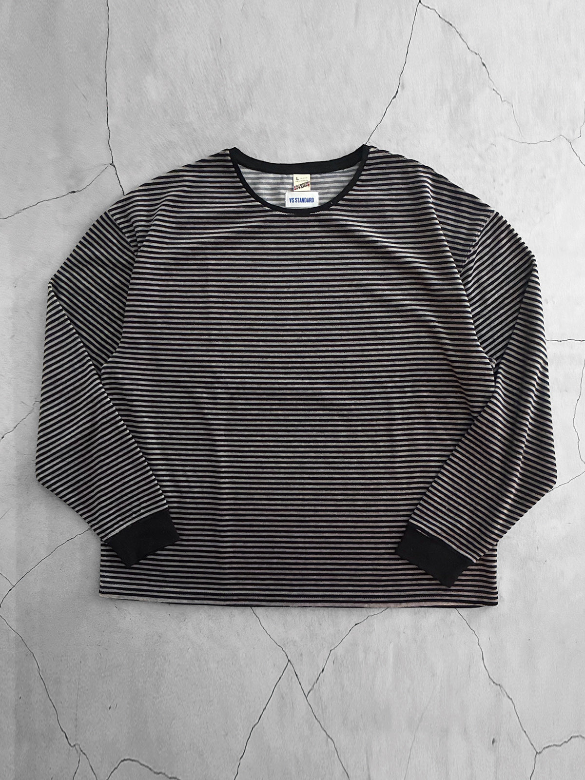 AS STANDARD X SCREEN STARS アズスタンダード x スクリーンスターズ  VELOUR BORDER LS/TEE - CHARCOAL -