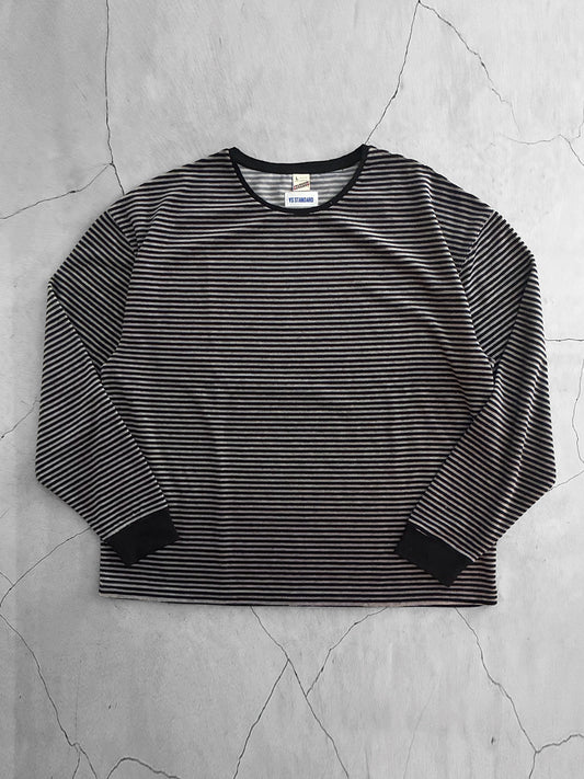 AS STANDARD X SCREEN STARS アズスタンダード x スクリーンスターズ  VELOUR BORDER LS/TEE - CHARCOAL -