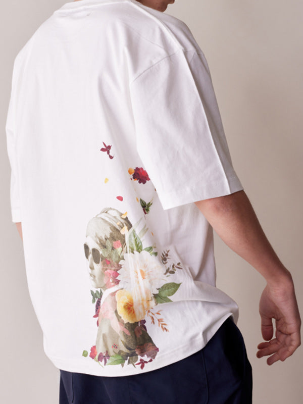 rehacer レアセル Pearl Garden Relax Fit T-shirt - WHITE -