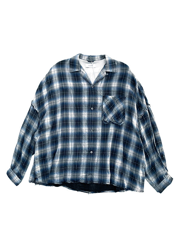 THE JEAN PIERRE ジャン・ピエール Signature 11XL Plaid Shirt - BLUE -