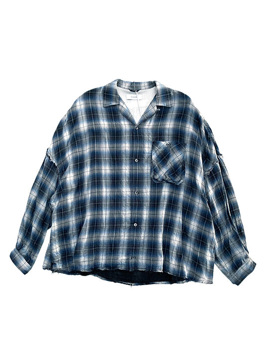 THE JEAN PIERRE ジャン・ピエール Signature 11XL Plaid Shirt - BLUE -