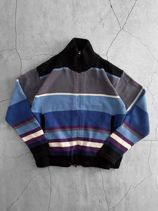 THE JEAN PIERRE ジャン・ピエール Multi Border Drivers Knit  - MULTI -
