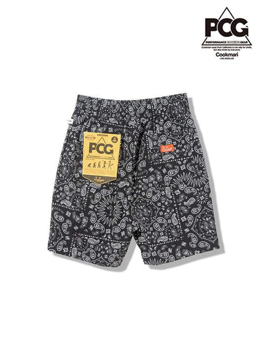 Cookman クックマン シェフパンツ Chef Pants Short Light Paisley - BLACK -