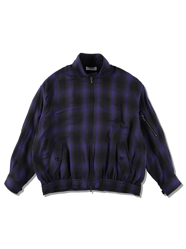 【SALE】THE JEAN PIERRE ジャン・ピエール Glitter Plaid Harrington Jacket - MIDNIGHT BLACK -