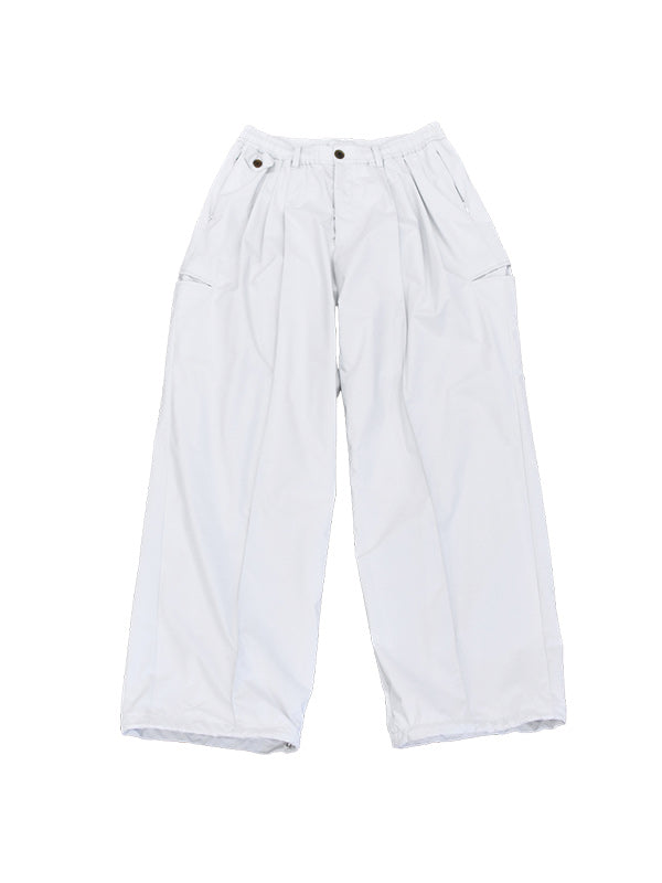 THE JEAN PIERRE ジャン・ピエール 2 BETA 3 Tuck Nylon Trouser -  WHITE -