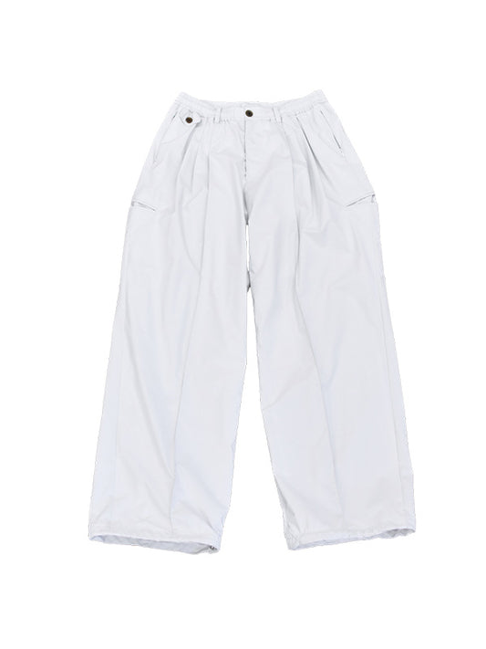 THE JEAN PIERRE ジャン・ピエール 2 BETA 3 Tuck Nylon Trouser -  WHITE -