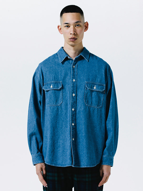 ROTTWEILER ロットワイラー R9 WASHED DENIM SHIRT - INDIGO -