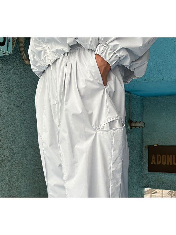 THE JEAN PIERRE ジャン・ピエール 2 BETA 3 Tuck Nylon Trouser -  WHITE -