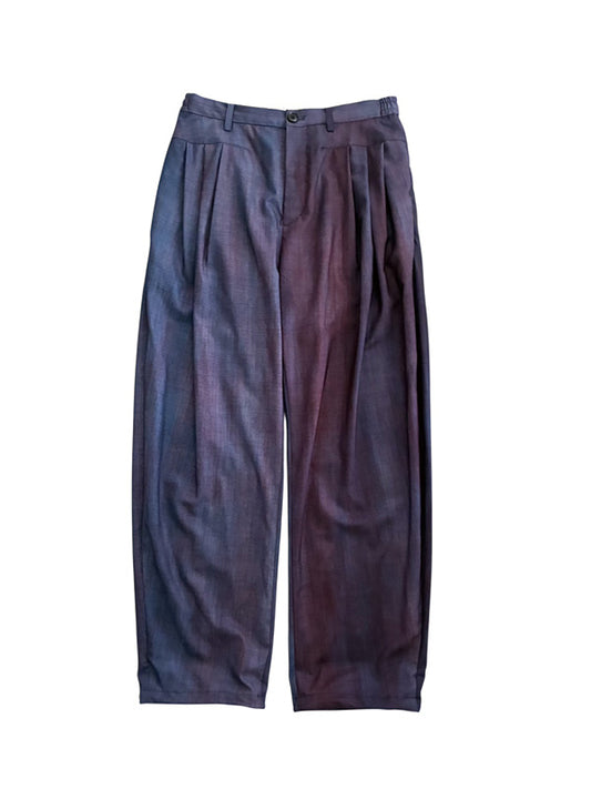 THE JEAN PIERRE ジャン・ピエール Urban Wool Low 3 Tuck Trouser  -BORDEAUX -