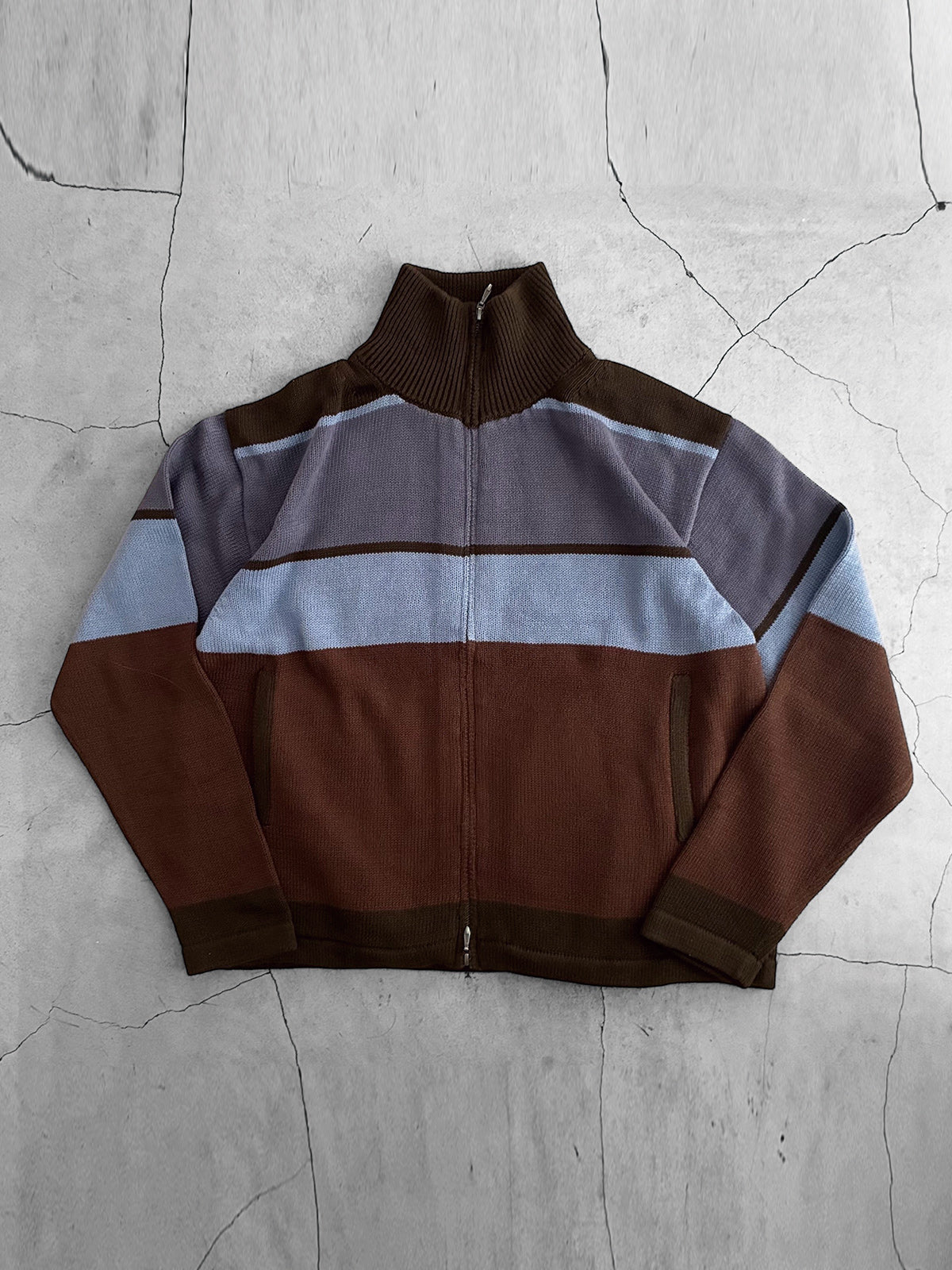 THE JEAN PIERRE ジャン・ピエール Multi Border Drivers Knit  - BROWN -
