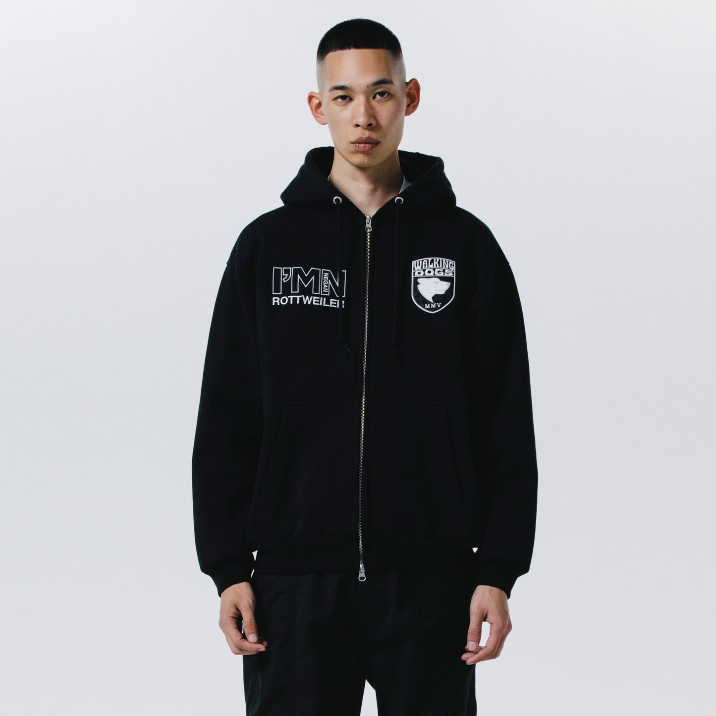 ROTTWEILER ロットワイラー WALKING DOG ZIP PARKA - BLACK -