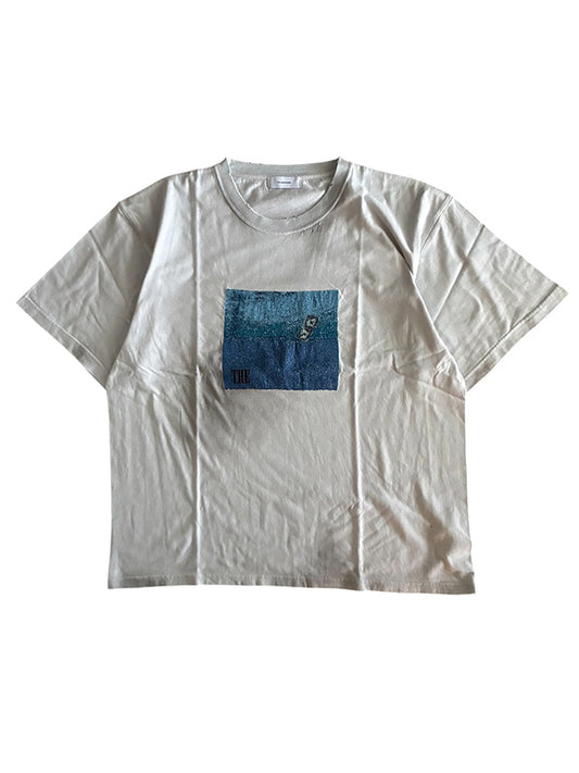 THE JEAN PIERRE ジャン・ピエール Pigment PHOTO EMB SS TEE - INK WHITE -