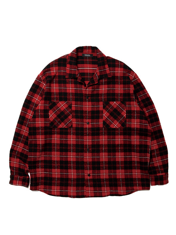 【FINAL WINTER SALE】ROTTWEILER ロットワイラー R9 CHECK OPENCOLLAR SHIRT - RED -