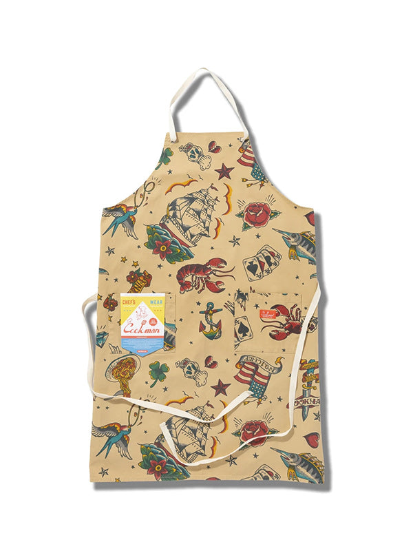 Cookman クックマン ソックス Long Apron Old Tattoo - BEIGE -