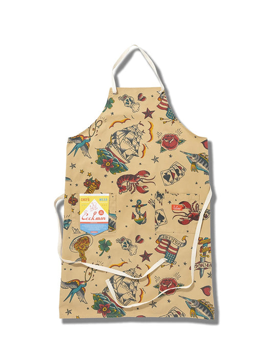 Cookman クックマン ソックス Long Apron Old Tattoo - BEIGE -