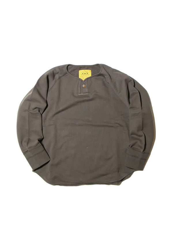 NATAL DESIGN ネイタル デザイン BRUSHED COTTON LONG SLEEVE HENLEY - LUCKY SWALLOW OLIVE-