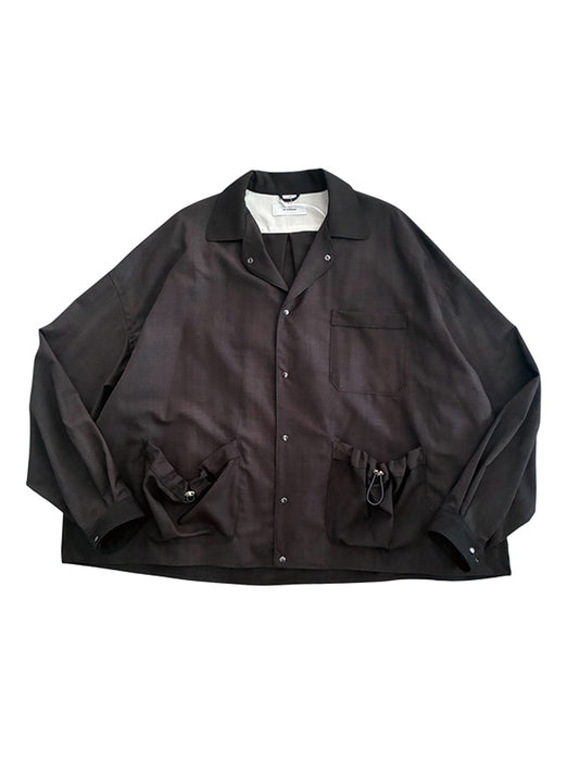 THE JEAN PIERRE ジャン・ピエール Urban Wool Tech Pyjama Shirt - INK BLACK -
