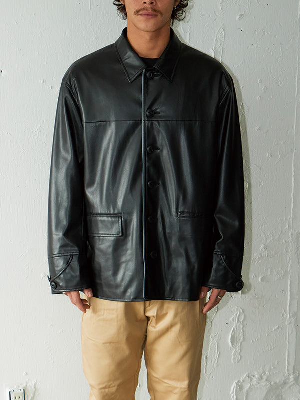 AS STANDARD アズスタンダード FAKE LEATHER CAR COAT