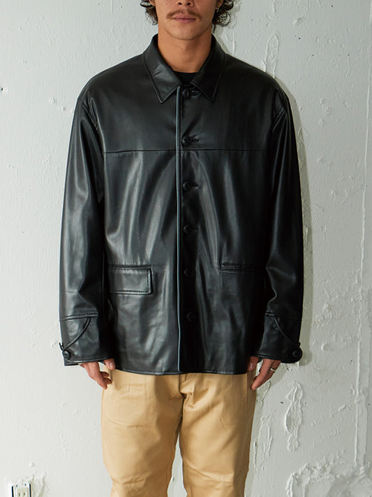 AS STANDARD FAKE LEATHER CAR COAT