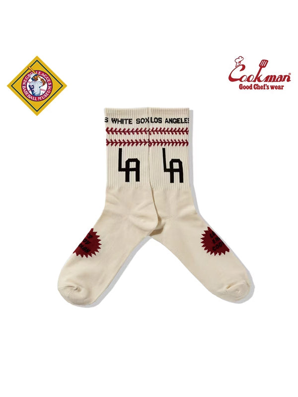 Cookman クックマン ソックス Rib Crew Socks Negro Leagues LA - White Sox -