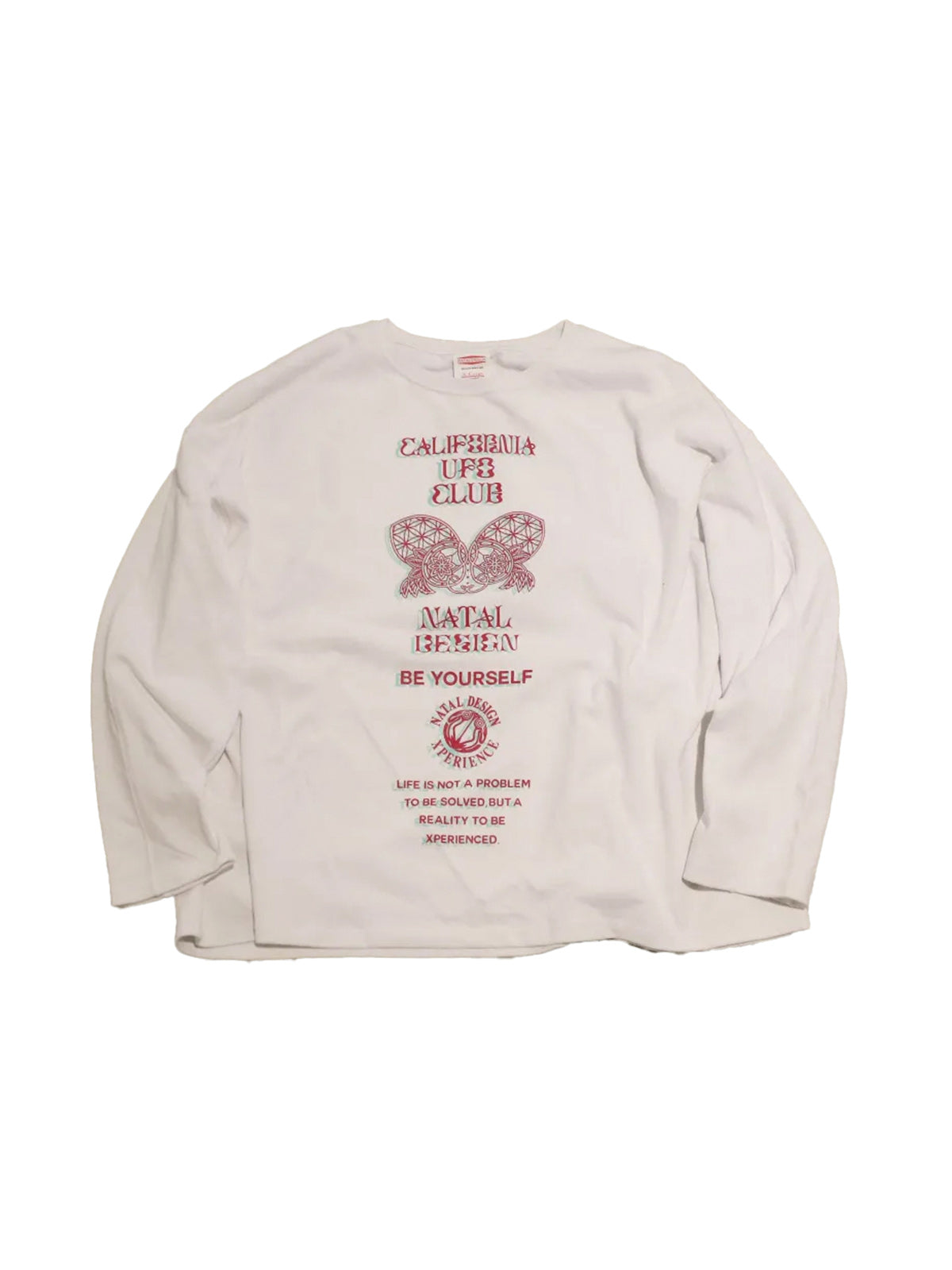 NATAL DESIGN x MAGOODZ ネイタル デザイン UFO CLUB MULTI PRINT L/S HEMP TEE - WHITE -
