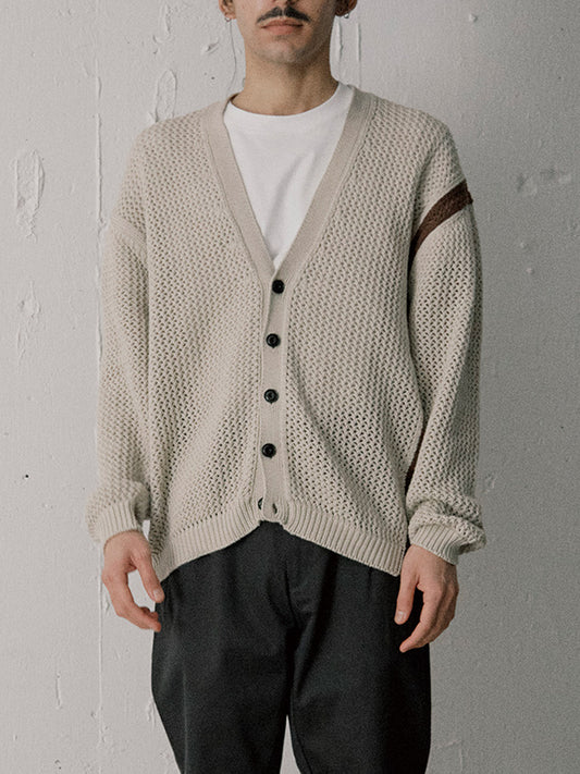 【OCEANS掲載】AS STANDARD x MAKE YARN  アズスタンダ－ドxメイクヤ－ンMesh Knit Cardigan Beige