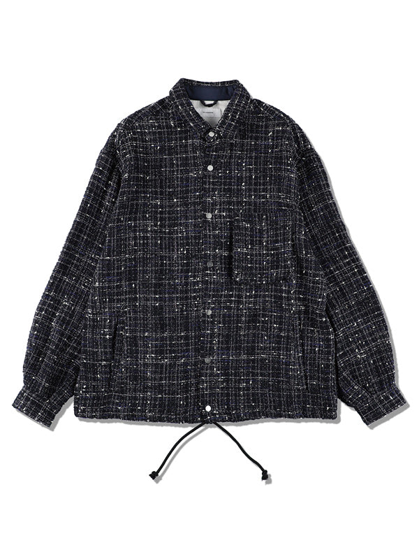 【WINTER SALE】THE JEAN PIERRE ジャン・ピエール Tweed Dove Coach Shirt - MIDNIGHT BLACK -