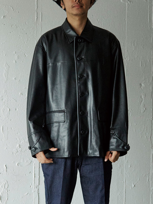 AS STANDARD FAKE LEATHER CAR COAT