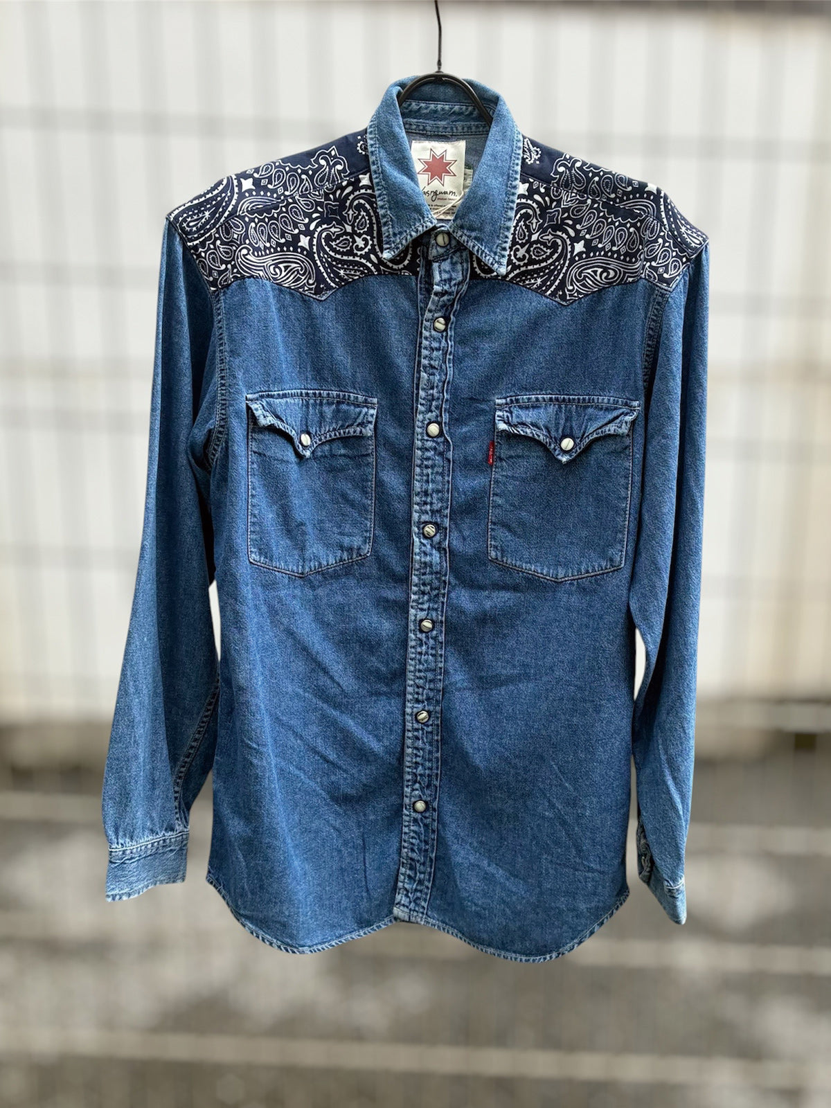 Nasngwam ナスングワム Nasngwam BANDANA WESTERN SHIRTS- INDIGO -