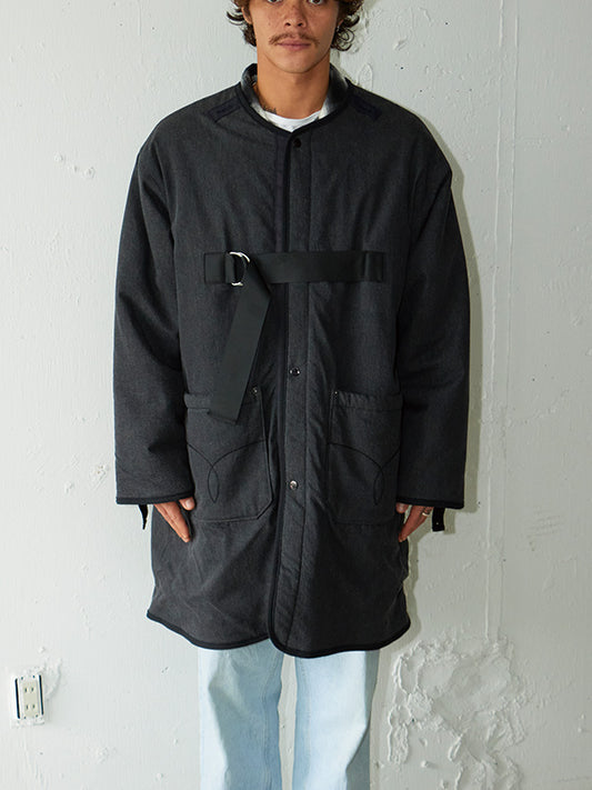 AS STANDARD x SCARPETTA アズ スタンダード x スカルペッタ DENIM ARMY LINER COAT - BLACK -