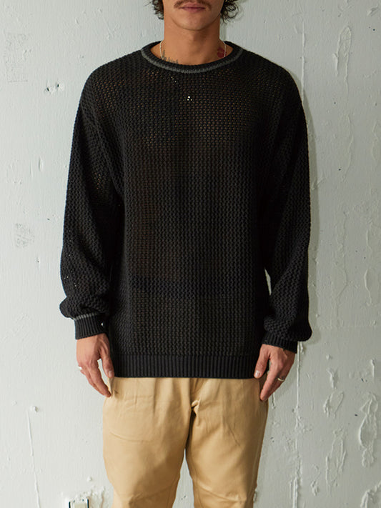 [MORE SUMMER SALE] AS STANDARD MESH CREW KNIT - GRY -