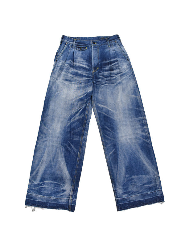 THE JEAN PIERRE 2-Tuck Denim Trouser - VINTAGE BLUE -