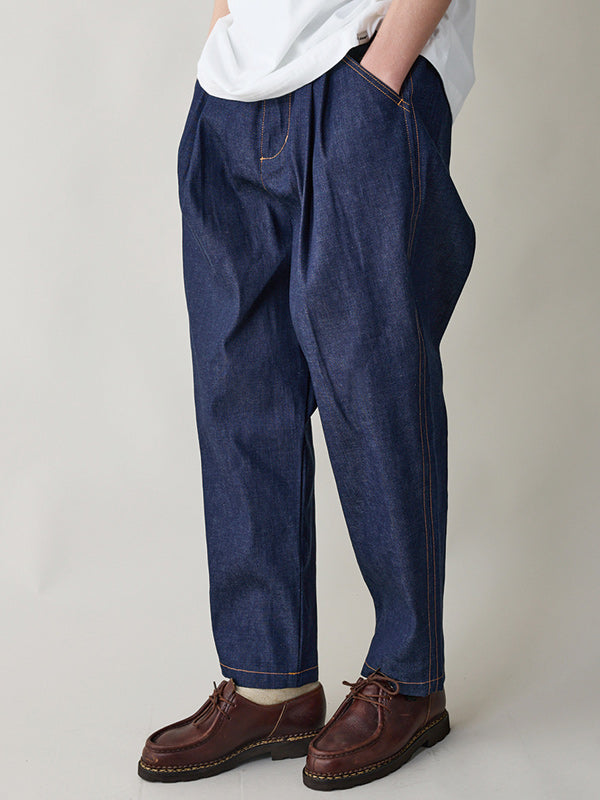 rehacer レアセル Pleat Denim Trousers