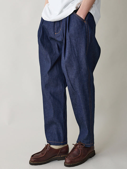 rehacer レアセル Pleat Denim Trousers