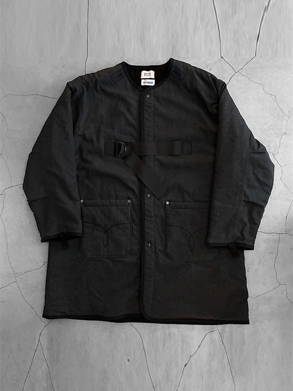 【WINTER SALE】AS STANDARD x SCARPETTA アズ スタンダード x スカルペッタ DENIM ARMY LINER COAT - BLACK -