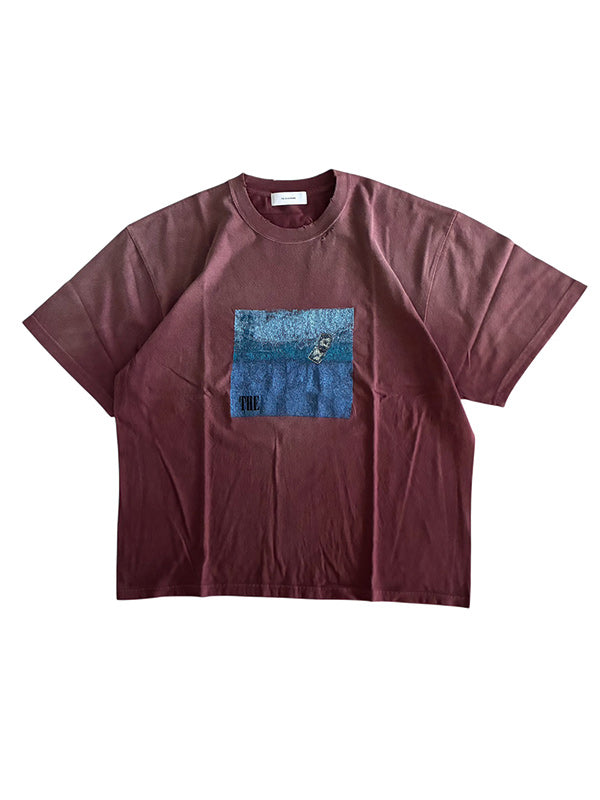 THE JEAN PIERRE ジャン・ピエール Pigment PHOTO EMB SS TEE - BORDEAUX -